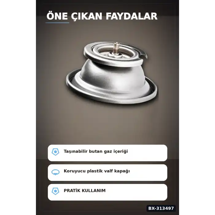 Valfli Standart 220 g Kamp Ocağı Kartuşu - 1 Adet Taşınabilir Doğa Gazı BX-313497