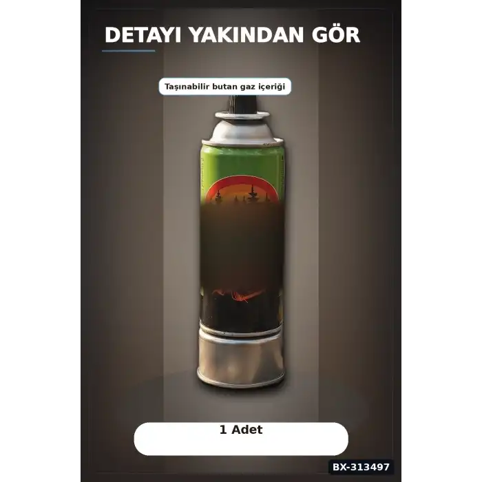 Valfli Standart 220 g Kamp Ocağı Kartuşu - 1 Adet Taşınabilir Doğa Gazı BX-313497