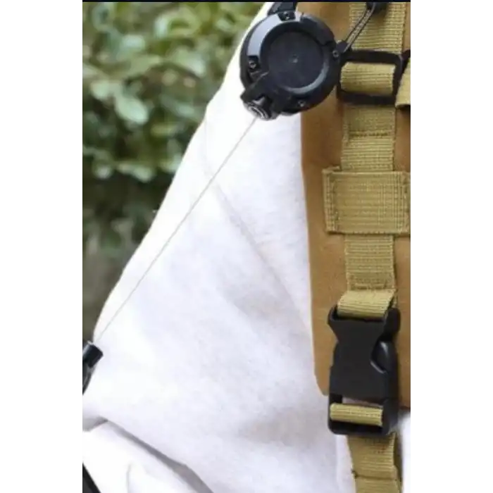 Geri Çekilebilir Çelik Halatlı Anahtarlık 68 cm - Karabina Kancalı Kemer Aksesuarı BX-313499