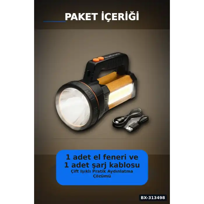 Çok Modlu 800W Acil Durum El Feneri - 800m Menzilli - Kamp Ve Doğa Aktiviteleri İçin BX-313498