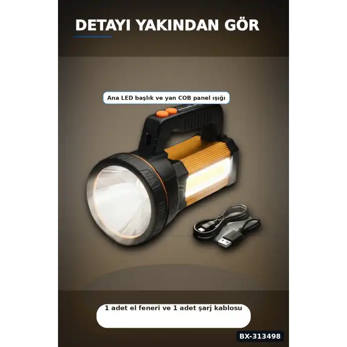 Çok Modlu 800W Acil Durum El Feneri - 800m Menzilli - Kamp Ve Doğa Aktiviteleri İçin BX-313498