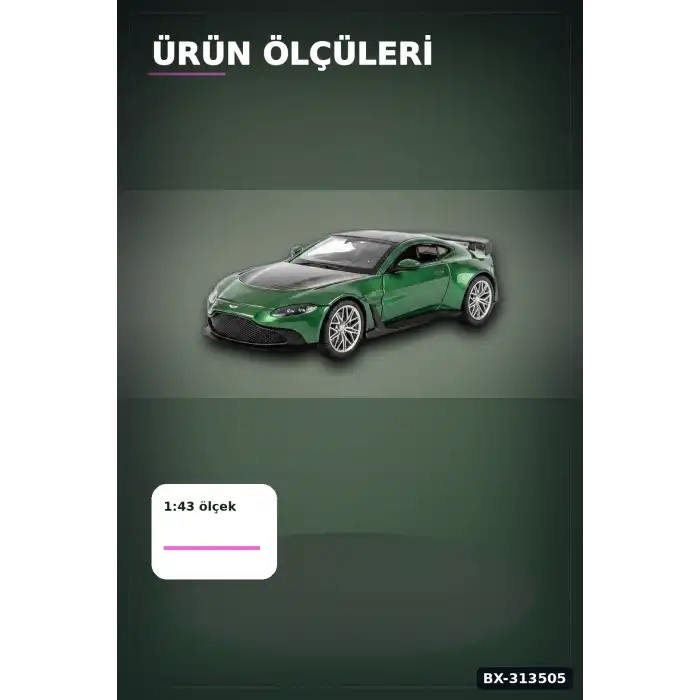 Metal 1:43 Aston Martin Vantage Çek Bırak Model Araba - Hediye Oyuncak BX-313505