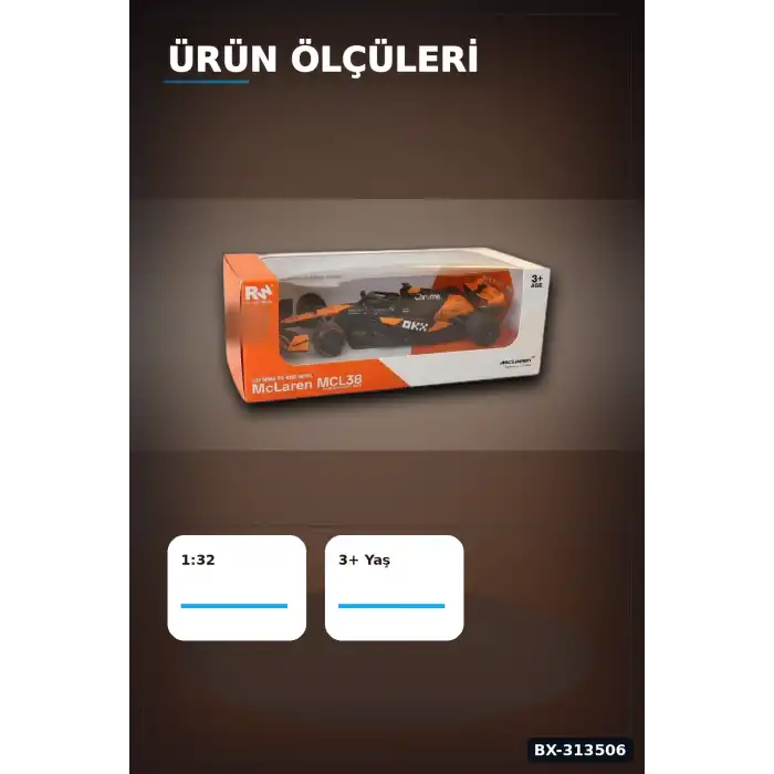 1:32 Lisanslı McLaren F1 Metal Model Araba - Çek Bırak Oyuncak, Hediye BX-313506