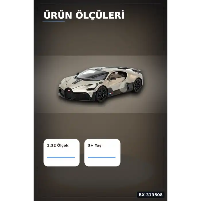 1:32 Ölçek Bugatti Divo Metal Diecast Model Araba - Çek Bırak Özellikli, Lisanslı BX-313508