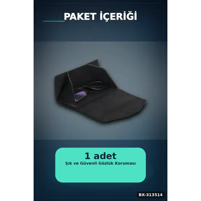 El Işi Hakiki Deri Siyah Gözlük Kılıfı 15.5x6 Cm Erkek Kadın Hediyelik BX-313514