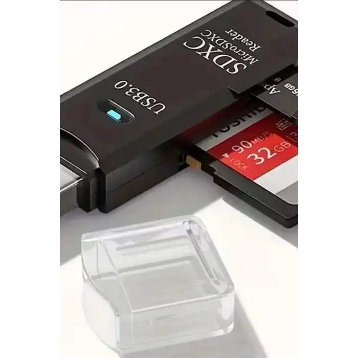 Mini Usb 3.0 Sd Tf Kart Okuyucu Hub Adaptör - 1 Adet Kompakt Veri Aktarıcı Pc Tablet İçin BX-313517