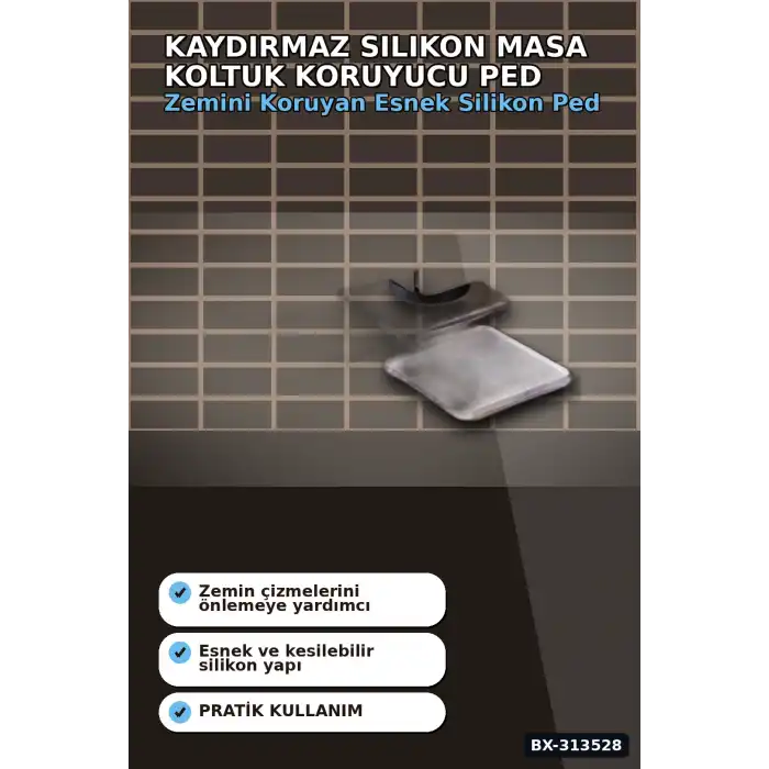 Kaydırmaz Silikon Masa Koltuk Koruyucu Ped 4 Adet Mobilya Beyaz Eşya İçin BX-313528