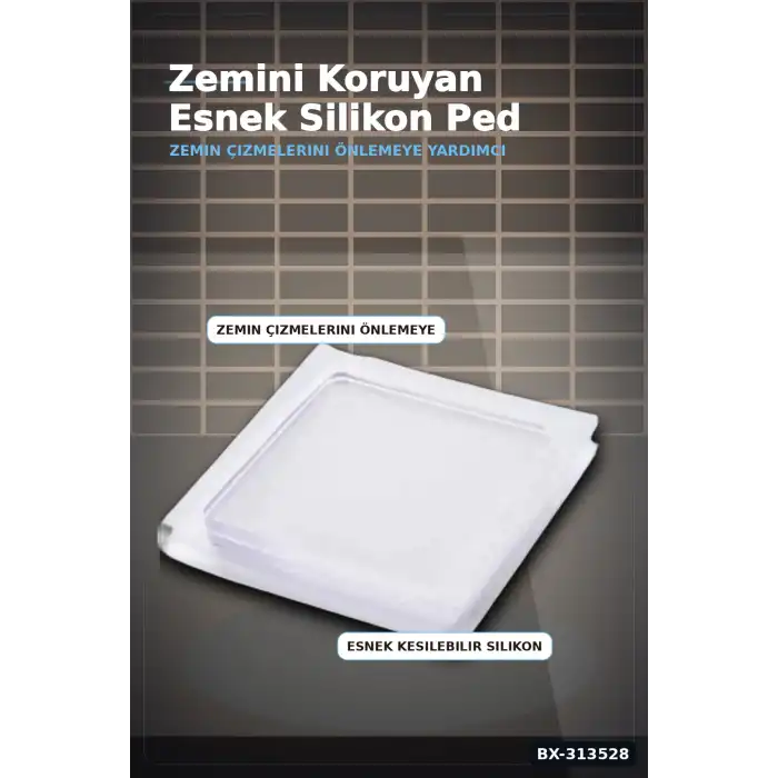 Kaydırmaz Silikon Masa Koltuk Koruyucu Ped 4 Adet Mobilya Beyaz Eşya İçin BX-313528