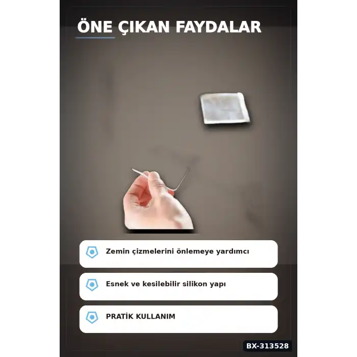 Kaydırmaz Silikon Masa Koltuk Koruyucu Ped 4 Adet Mobilya Beyaz Eşya İçin BX-313528
