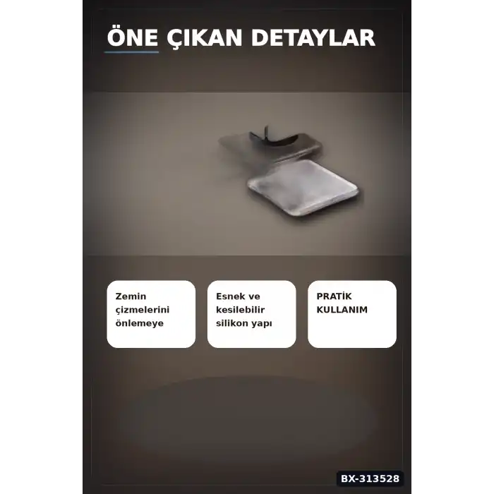 Kaydırmaz Silikon Masa Koltuk Koruyucu Ped 4 Adet Mobilya Beyaz Eşya İçin BX-313528