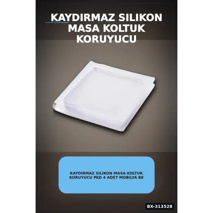 Kaydırmaz Silikon Masa Koltuk Koruyucu Ped 4 Adet Mobilya Beyaz Eşya İçin BX-313528