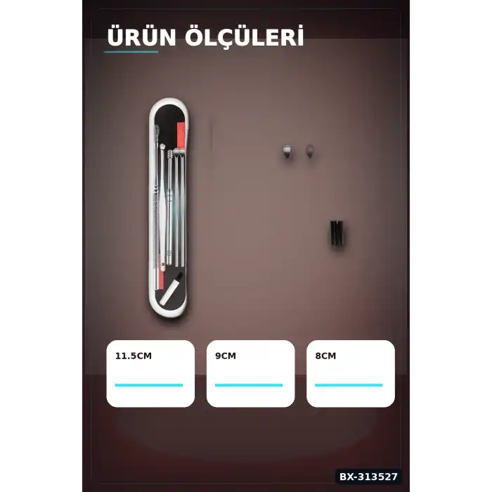 Spiral Uçlu 6lı Paslanmaz Çelik Kulak Temizleme Seti - Taşınabilir Bakım Aleti BX-313527