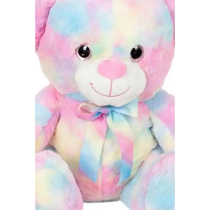 Yumuşak Peluş Oyuncak Gökkuşağı Desenli Ayıcık 45 cm Sevimli Hediye İçin Tekli BX-313537