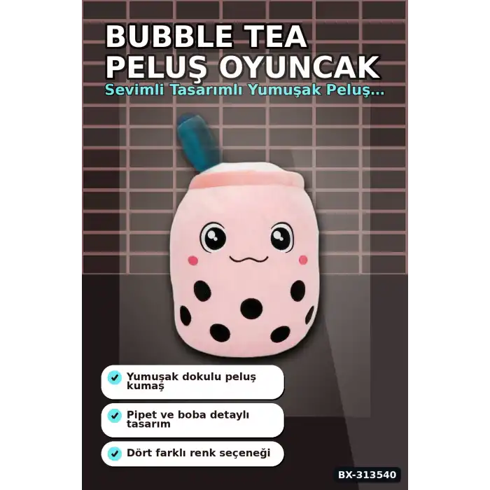 35 Cm Bubble Tea Peluş Oyuncak 1 Adet Rastgele Renk Sevimli Hediye Peluş BX-313540