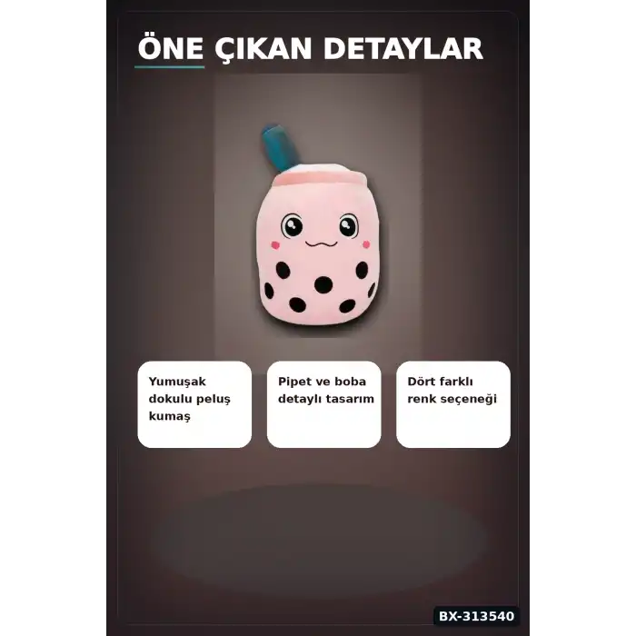 35 Cm Bubble Tea Peluş Oyuncak 1 Adet Rastgele Renk Sevimli Hediye Peluş BX-313540