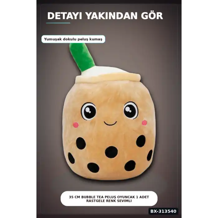 35 Cm Bubble Tea Peluş Oyuncak 1 Adet Rastgele Renk Sevimli Hediye Peluş BX-313540