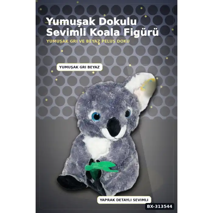 30 cm Yumuşak Bambulu Peluş Koala Oyuncak - Çocuk Odası Hediyelik Dekor BX-313544