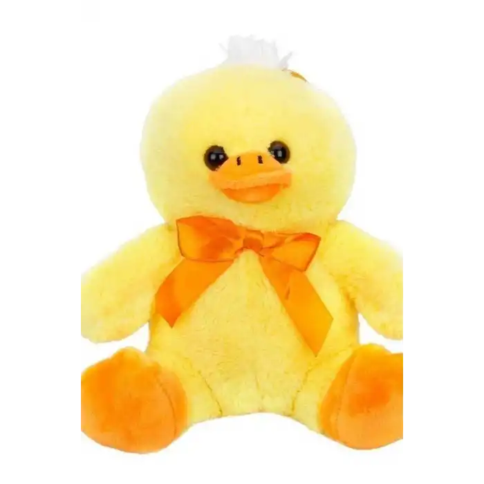 Yumuşak Tüylü 20 cm Ördek Peluş Oyuncak - Kurdeleli, Bebek ve Çocuk Hediyesi BX-313552
