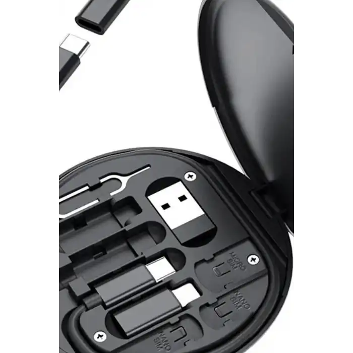 Seyahat Icin 5i1 Arada USB Type-C Sarj Kablosu Seti 60W Destekli Kutulu BX-313521