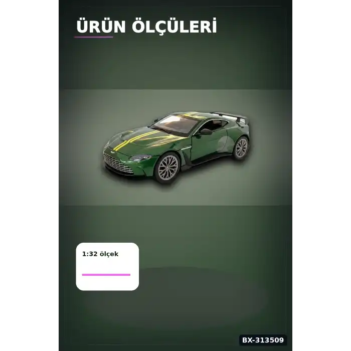 1:32 Metal Aston Martin Vantage Çek Bırak Araba - Diecast Model, Koleksiyonluk Oyuncak BX-313509