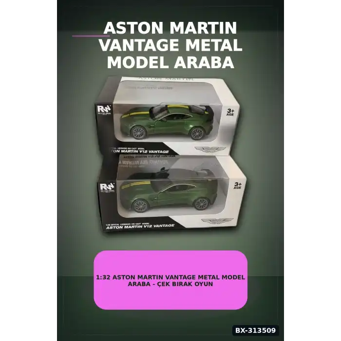 1:32 Metal Aston Martin Vantage Çek Bırak Araba - Diecast Model, Koleksiyonluk Oyuncak BX-313509