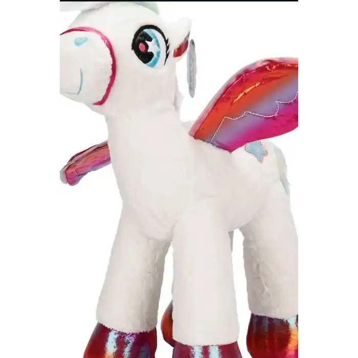 42 Cm Yumuşak Peluş Kanatlı Unicorn At Figürü Rengarenk Hediye Peluş Oyuncak BX-313550
