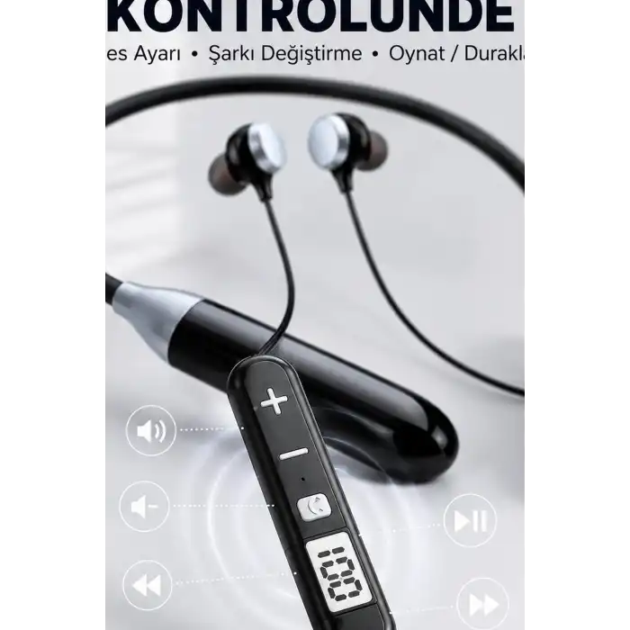 Bluetooth 4.0 Boyun Kulakligi Mikrofonlu Ses Kontrollu 400 Saat Bekleme Suresi 10m Menzil BX-313564