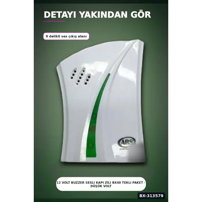 12 Volt Buzzer Sesli Kapı Zili Bx40 Tekli Paket - Düşük Voltajlı Kapı Zili BX-313579