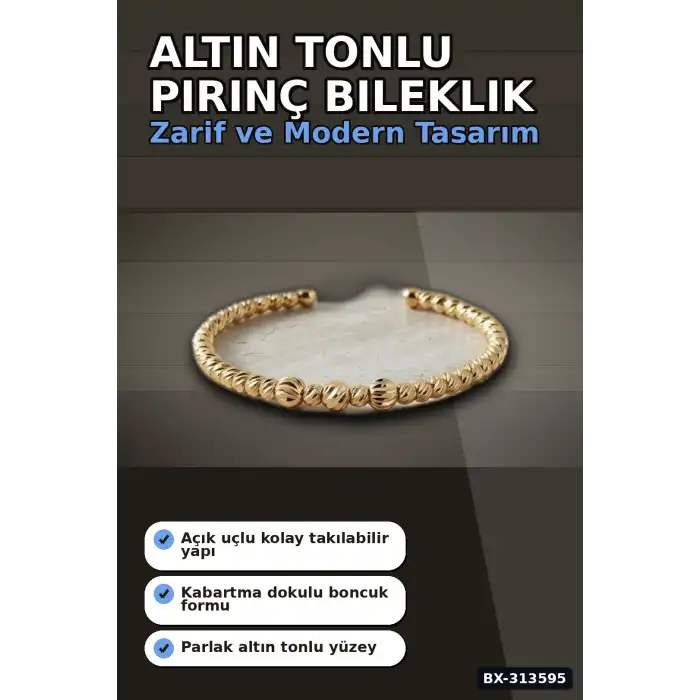 Pirinç Ton Dorika Model Kadın Bileklik - Tekli Paket Takı Aksesuar BX-313595