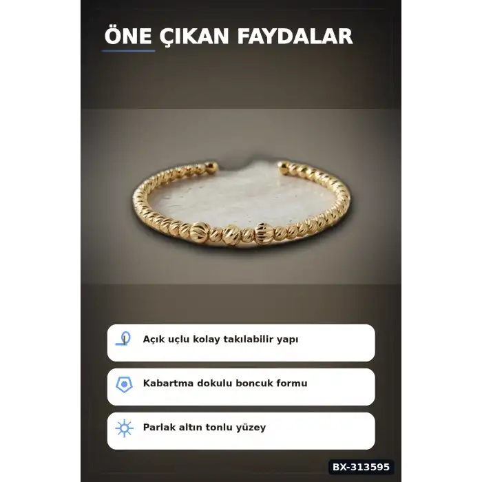 Pirinç Ton Dorika Model Kadın Bileklik - Tekli Paket Takı Aksesuar BX-313595