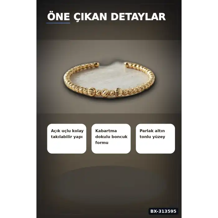 Pirinç Ton Dorika Model Kadın Bileklik - Tekli Paket Takı Aksesuar BX-313595