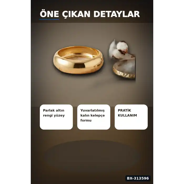 3.5 Cm Kalın Pirinç Vintage Kelepçe Bilezik - Rengi Tekli Bayan Takı BX-313596