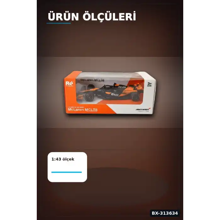 Metal Diecast 1:43 McLaren F1 Çek Bırak Araba - Lisanslı Model, Koleksiyonluk Oyuncak BX-313634