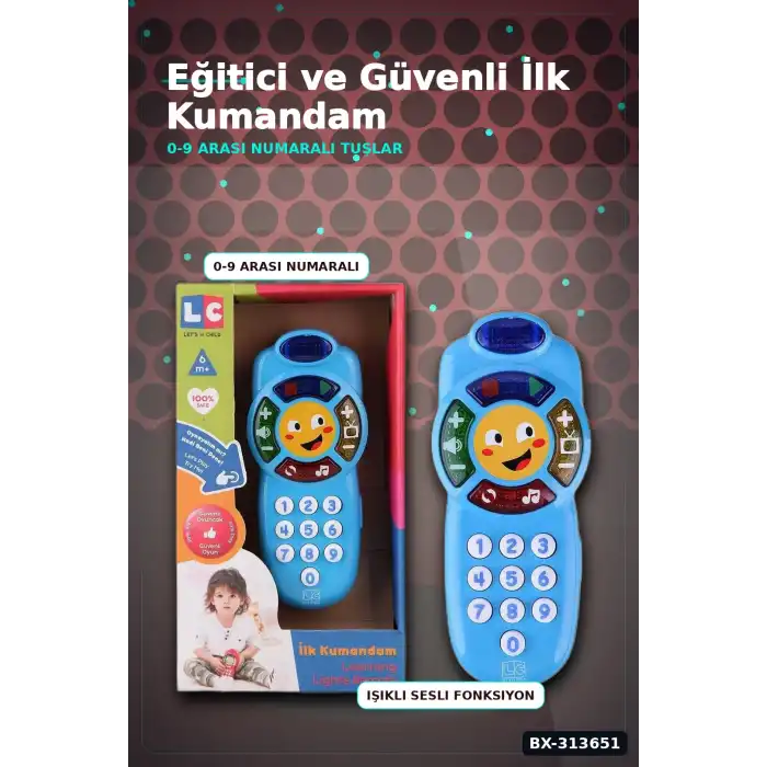 Işıklı Sesli 30+ Şarkılı Bebek Kumanda Oyuncak - 1 Adet, 6-36 Ay Eğitici Oyun BX-313651