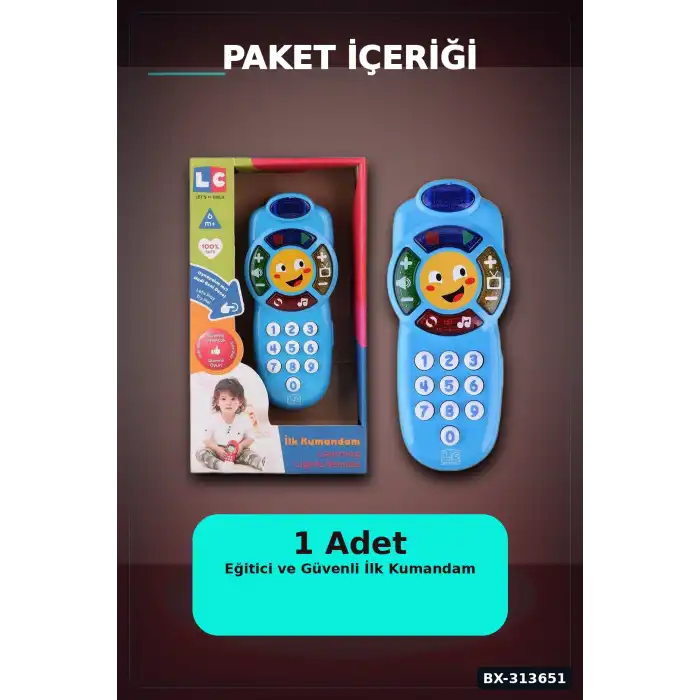 Işıklı Sesli 30+ Şarkılı Bebek Kumanda Oyuncak - 1 Adet, 6-36 Ay Eğitici Oyun BX-313651