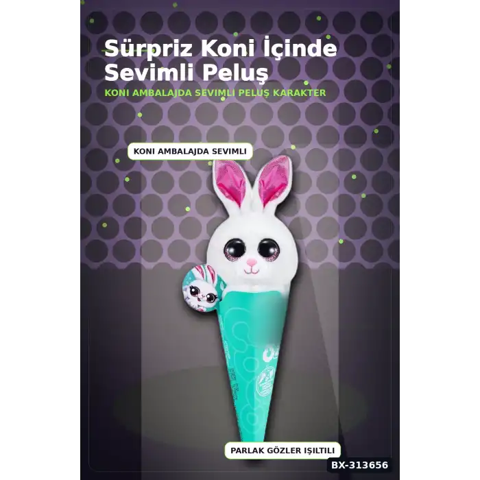 Sürpriz Bebekli Koni Peluş Coco 28 cm - 6 Karakterden Rastgele 1 Adet, 3+ Yaş Hediye BX-313656