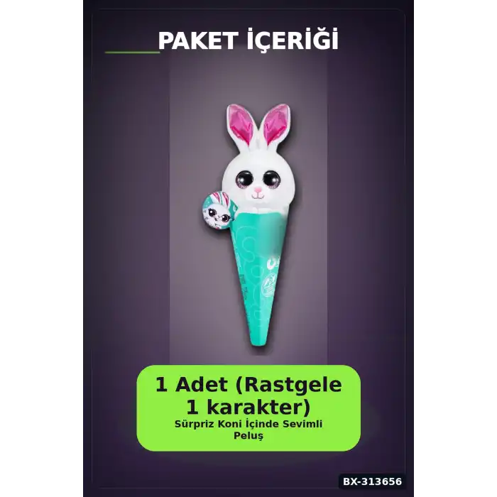 Sürpriz Bebekli Koni Peluş Coco 28 cm - 6 Karakterden Rastgele 1 Adet, 3+ Yaş Hediye BX-313656