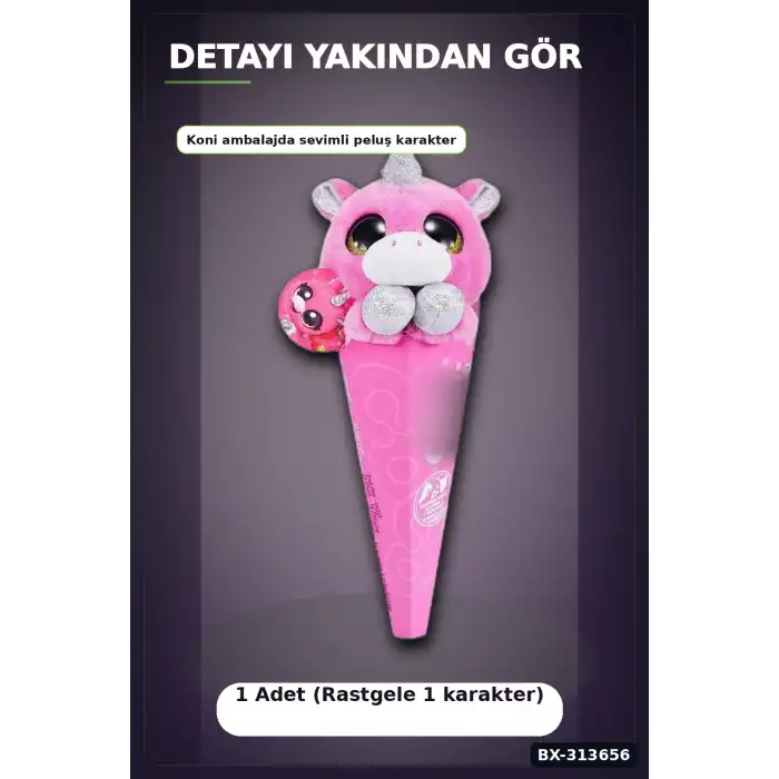 Sürpriz Bebekli Koni Peluş Coco 28 cm - 6 Karakterden Rastgele 1 Adet, 3+ Yaş Hediye BX-313656