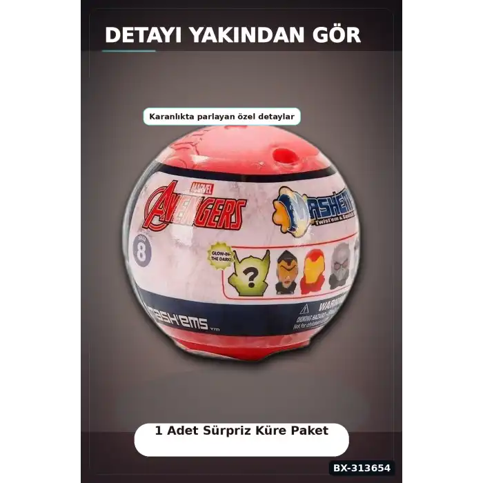 Sıkıştırılabilir 5 cm Avengers Süper Kahraman Figürü - Sürpriz Tekli Paket BX-313654
