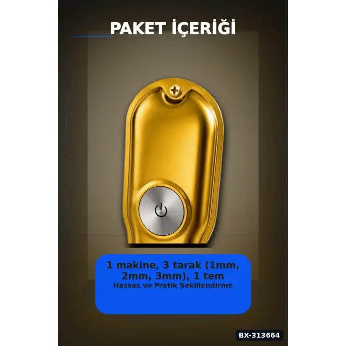 T Tipi Bıçaklı Kablolu Kablosuz Saç Sakal Kesme Makinesi 1 2 3 mm Tarak LED Ekran Turbo BX-313664