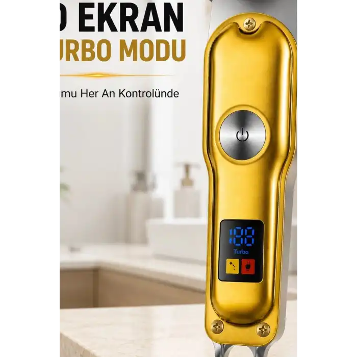 Turbo Modlu Erkek Tıraş Makinesi Led Ekran T Bıçaklı Ense Favori Şekillendirme Usb BX-313663