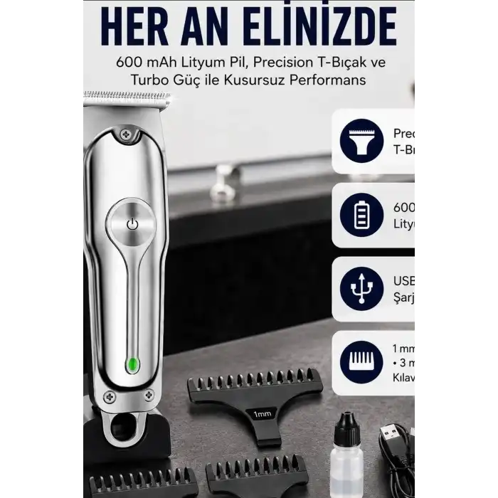 600 Mah Lityum Pil 3 Taraklı Tıraş Makinesi Lazer Epilasyon Öncesi Kısaltma BX-313672