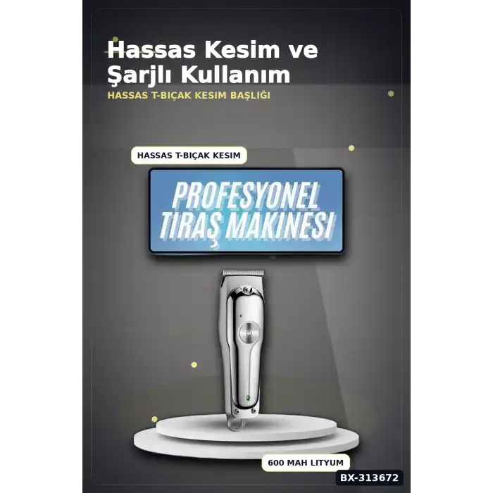 600 Mah Lityum Pil 3 Taraklı Tıraş Makinesi Lazer Epilasyon Öncesi Kısaltma BX-313672