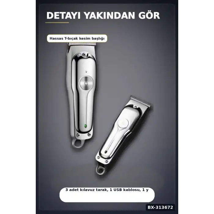 600 Mah Lityum Pil 3 Taraklı Tıraş Makinesi Lazer Epilasyon Öncesi Kısaltma BX-313672