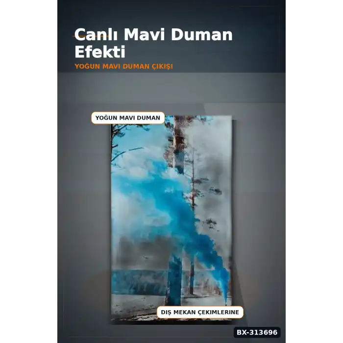 Yogun Dumanli 35 Saniye Mavi Sis Bombasi 1 Adet Fotograf Cenikleri Icin Parti Malzemesi BX-313696