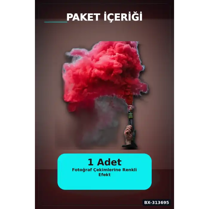 Tek Kullanımlık 35 Saniye Kırmızı Duman Bombası 1 Adet Parti Fotoğraf Aksesuarı BX-313695