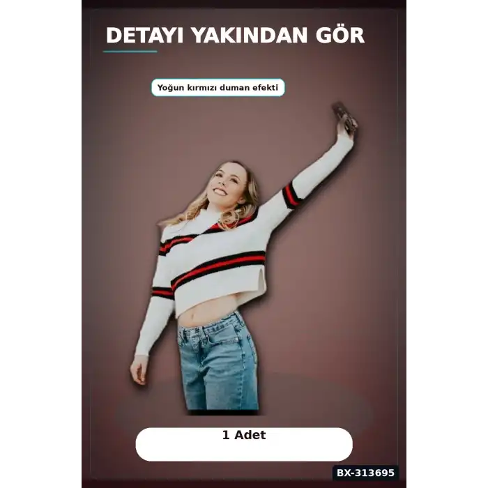 Tek Kullanımlık 35 Saniye Kırmızı Duman Bombası 1 Adet Parti Fotoğraf Aksesuarı BX-313695