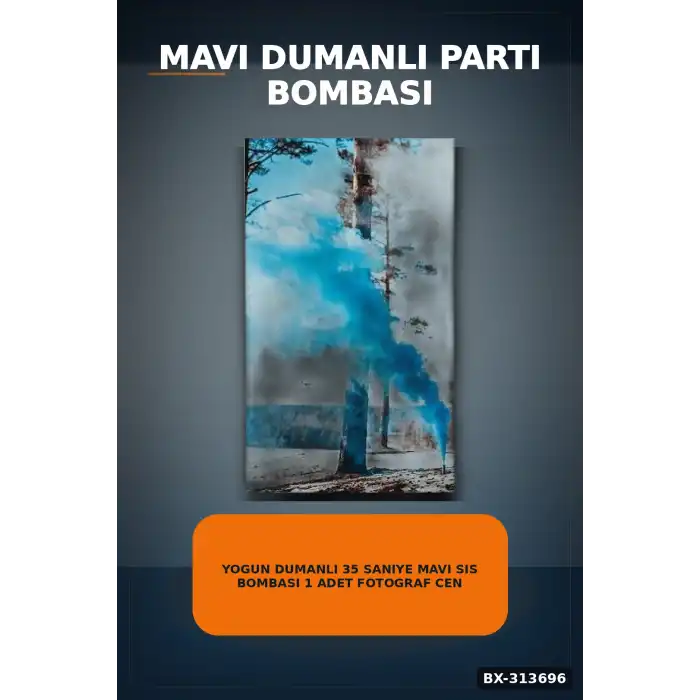 Yogun Dumanli 35 Saniye Mavi Sis Bombasi 1 Adet Fotograf Cenikleri Icin Parti Malzemesi BX-313696