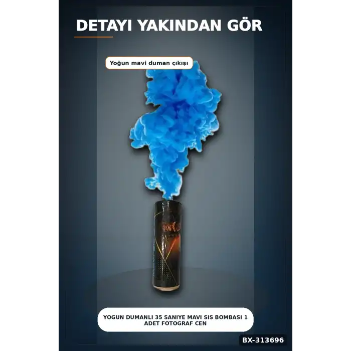 Yogun Dumanli 35 Saniye Mavi Sis Bombasi 1 Adet Fotograf Cenikleri Icin Parti Malzemesi BX-313696