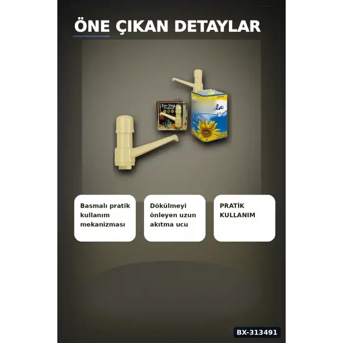 Vakumlu Çift Çekvalfli 30 Cm Sıvı Yağ Pompası - Mutfak Şişe Pompa Aksesuarı BX-313491